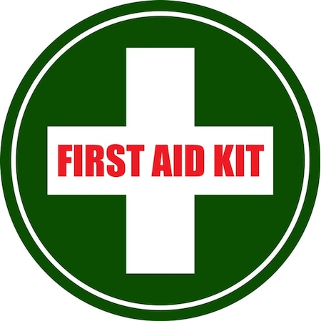 5S Supplies First Aid Kit 12in Diameter Non Slip Floor Sign FS-FIRSTAID-12